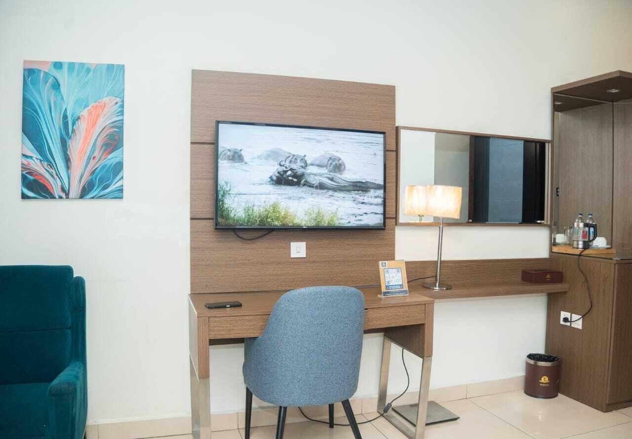 Standard Room desk and wall-mounted TV
